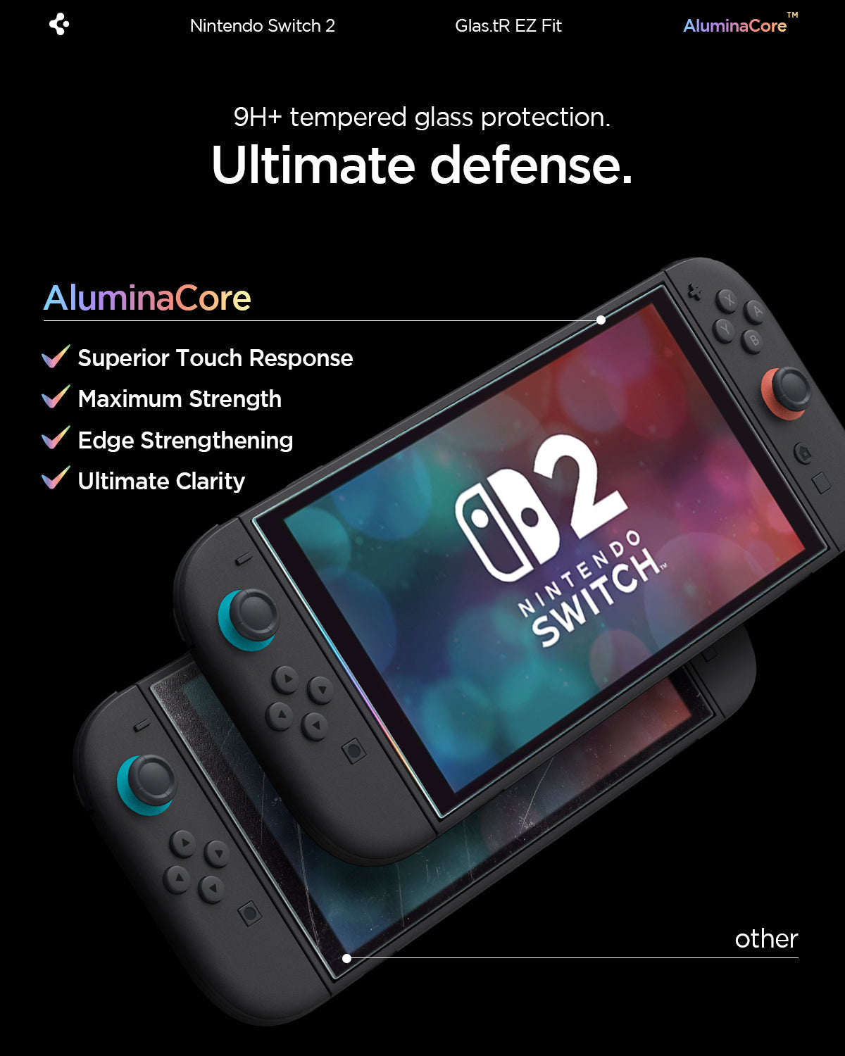 AGL10156 - Nintendo Switch 2 GLAS.tR EZ Fit 9h+ tempered glass protection. ultimate defense