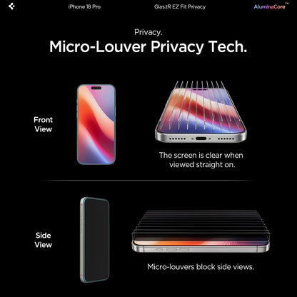 AGL12029 - iPhone 18 Pro Max Pro GLAS.tR EZ Fit | Privacy showing privacy. micro louver privacy tech