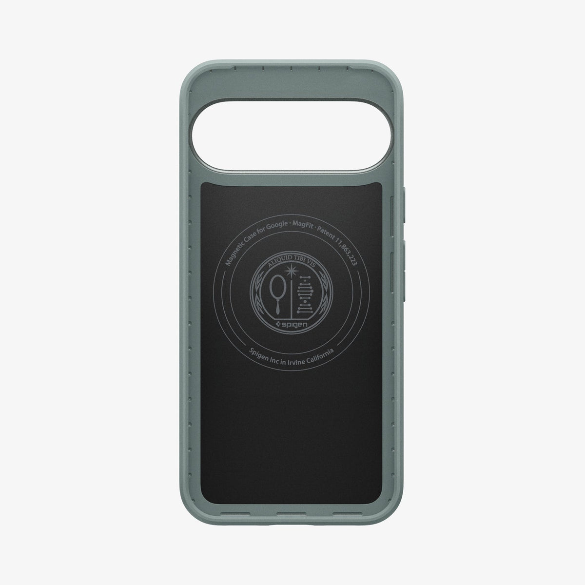 ACS09701 - Pixel 10, Pixel 10 Pro Thin Fit (MagFit) in Sage Green showing the back