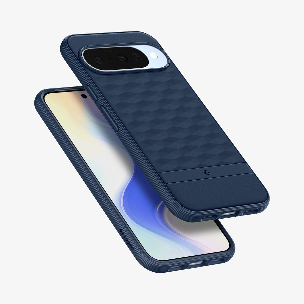 ACS09733 - Pixel 10 Pro XL Case Parallax (MagFit) in midnight blue showing the back, front and sides