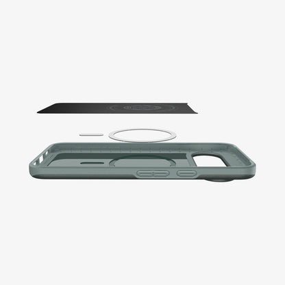 ACS09724 - Pixel 10 Pro XL Thin Fit (MagFit) in Sage Green showing the multiple layers of case with device
