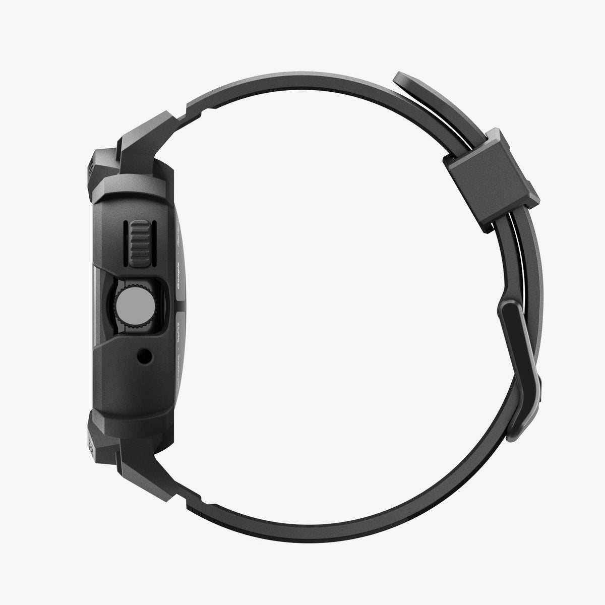 ACS09484 - Pixel Watch 4 (41mm) Band Rugged Armor Pro in black showing the side