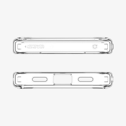 ACS11440 - Pixel 11 Ultra Hybrid Crystal Clear top and bottom views highlight precise cutouts, speaker openings, charging port access, and a clean fit.