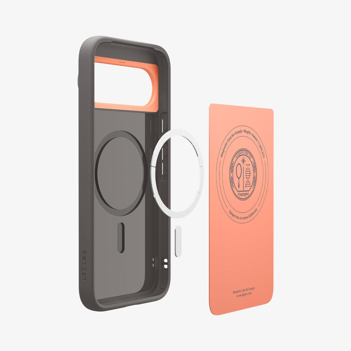ACS09735 - Pixel 10 Pro XL Case Nano Pop (MagFit) in papaya gray showing the inside layers of case