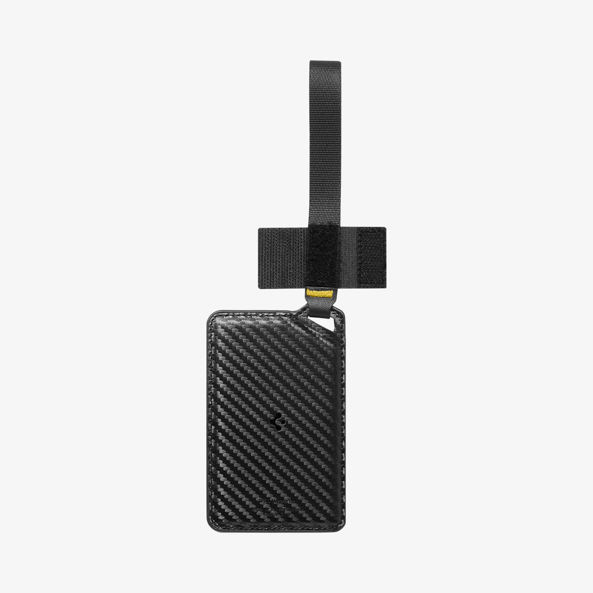 AHP08865 - luggage tag 2 pack in black showing velcro with back part.