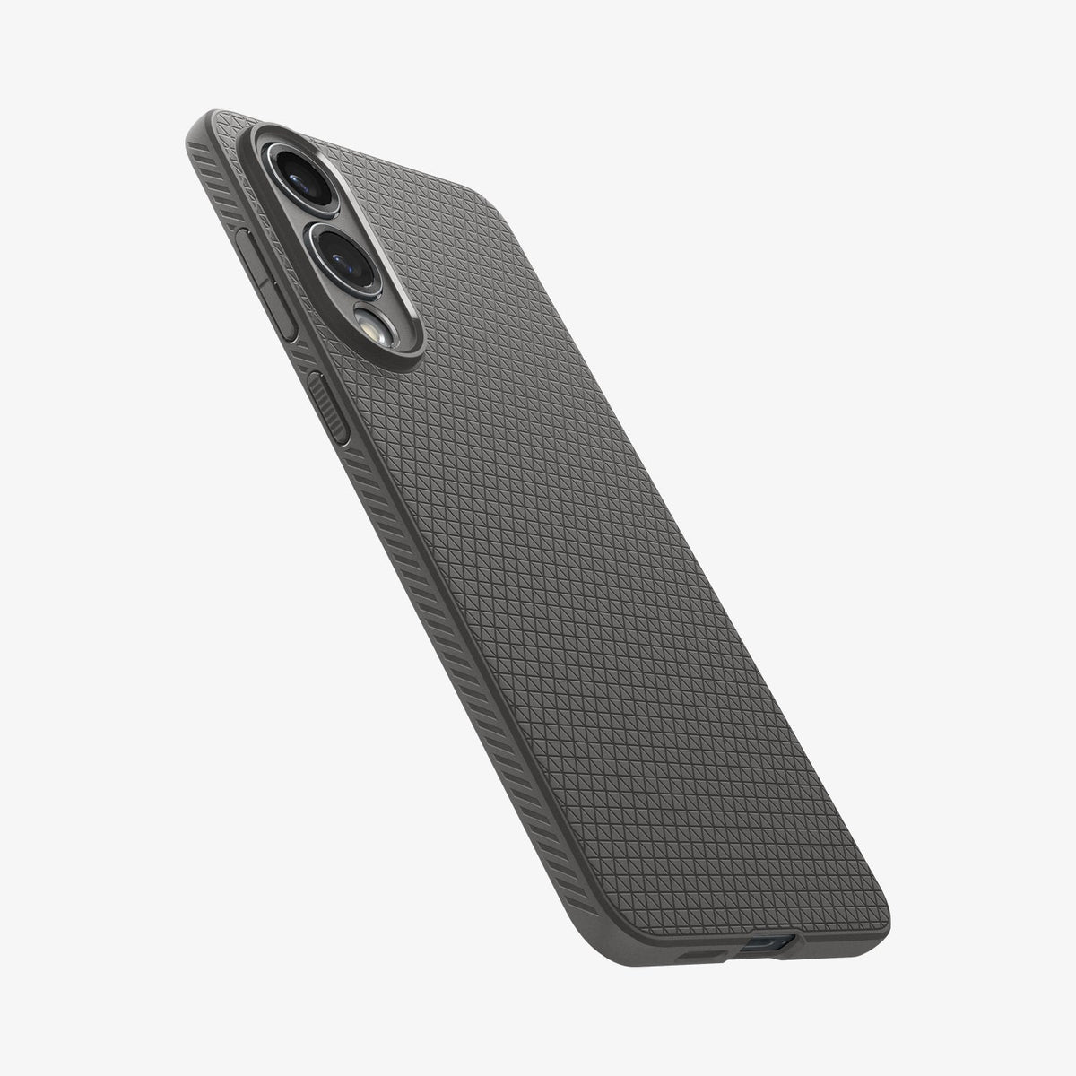 ACS09421 - Galaxy S25 Edge Case Liquid Air in Marble Gray showing the partial back, side and bottom