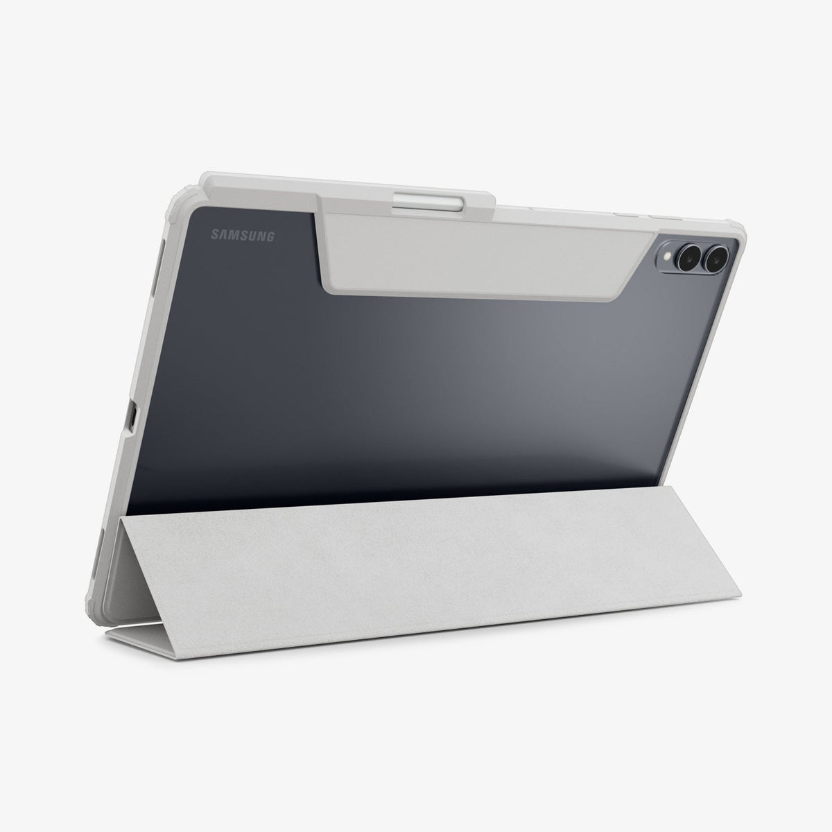 ACS10220 - Galaxy Tab S11 Ultra Series Ultra Hybrid Pro in Gray showing the back with device propped up by built in kickstand