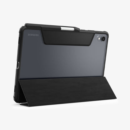 ACS10212 - Galaxy Tab S11 Series Ultra Hybrid Pro in Black showing the back with device propped up by built in kickstand