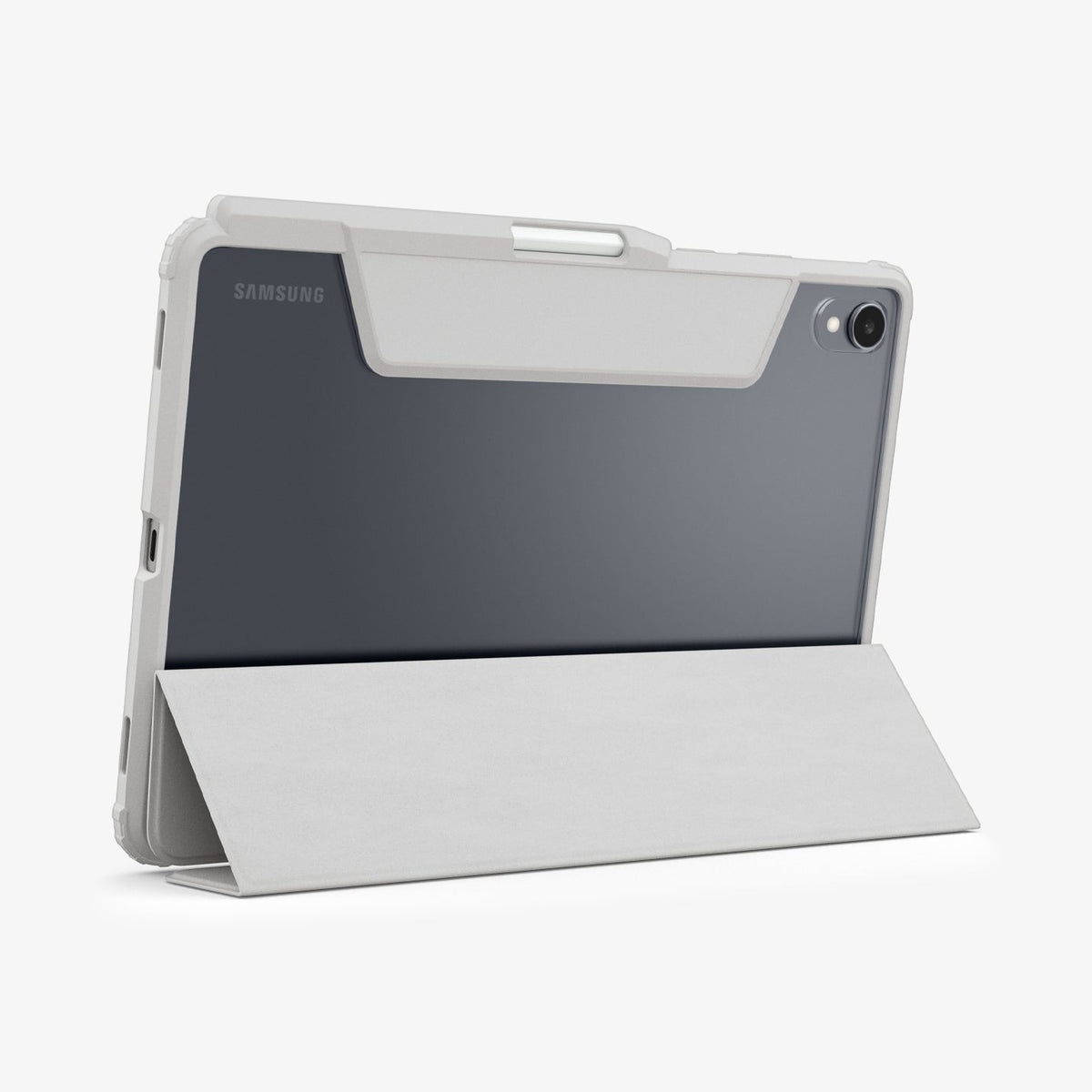 ACS10213 - Galaxy Tab S11 Series Ultra Hybrid Pro in Gray showing the back with device propped up by built in kickstand