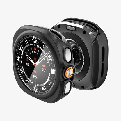 ACS11609 - Galaxy Watch Ultra Series Thin Fit 360 showing the case's front and back views together, highlighting the button cutouts