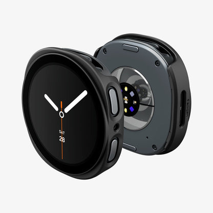 ACS11601 - Galaxy Watch 9 (44mm) Thin Fit 360 showing the case's front and back views together, highlighting the button and sensor cutouts