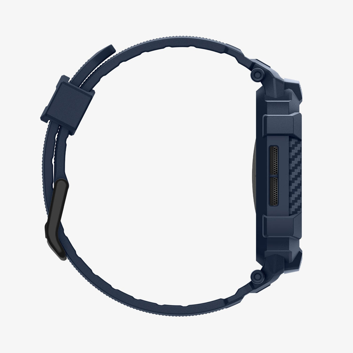 ACS10505 - Apple Watch 10/11 (46mm) Rugged Armor Pro 2 in Navy Blue showing the side