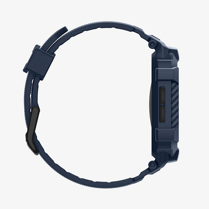 ACS10495 - Apple Watch 10/11 (42mm) Rugged Armor Pro 2 in Navy Blue showing the side