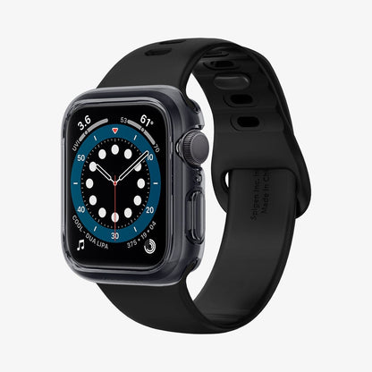 ACS01838 - Apple Watch Series (44mm) Case Ultra Hybrid in space crystal showing the front and inside of band