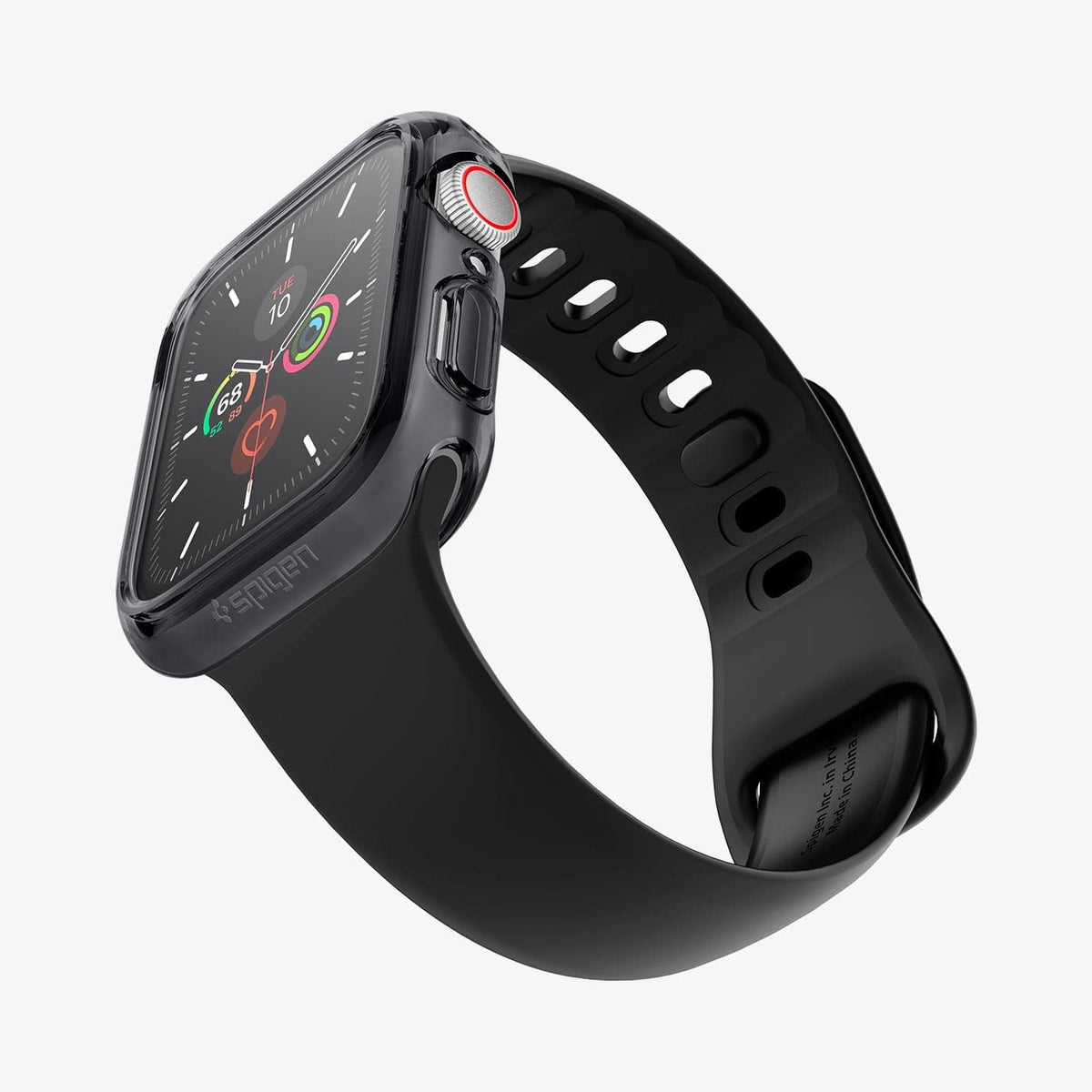 ACS01838 - Apple Watch Series (44mm) Case Ultra Hybrid in space crystal showing the front, bottom and side