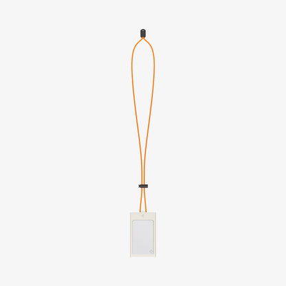 AFA09346 - Badge Holder MagSlide in Dune Beige showing the front with laid out lanyard