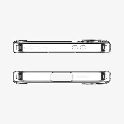ACS08620 - Galaxy S24 FE Case Ultra Hybrid in Crystal Clear showing the top and bottom