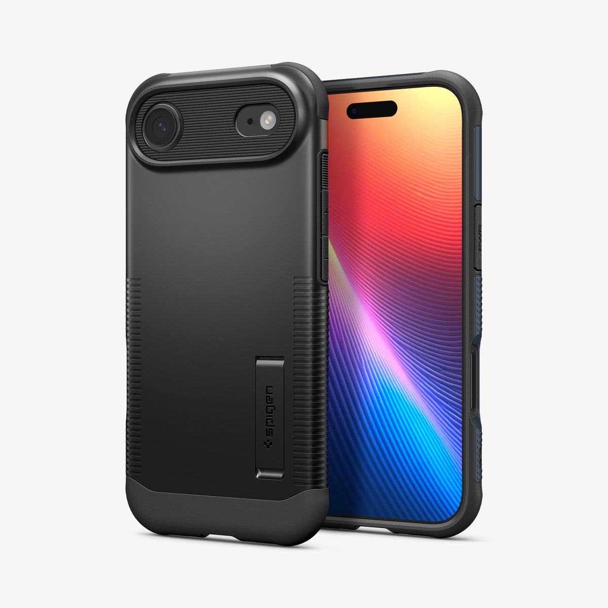 ACS09620 - iPhone 17 Air Slim Armor (MagFit) in Black showing the back, partial front and sides