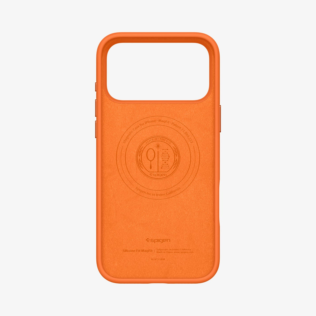 ACS11378 - iPhone 17 Pro Max Silicone Fit (Mag Fit) in Cosmic Orange showing the inside of case