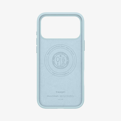ACS10079 - iPhone 17 Pro Silicone Fit (MagFit) Case in blue showing the inside of case