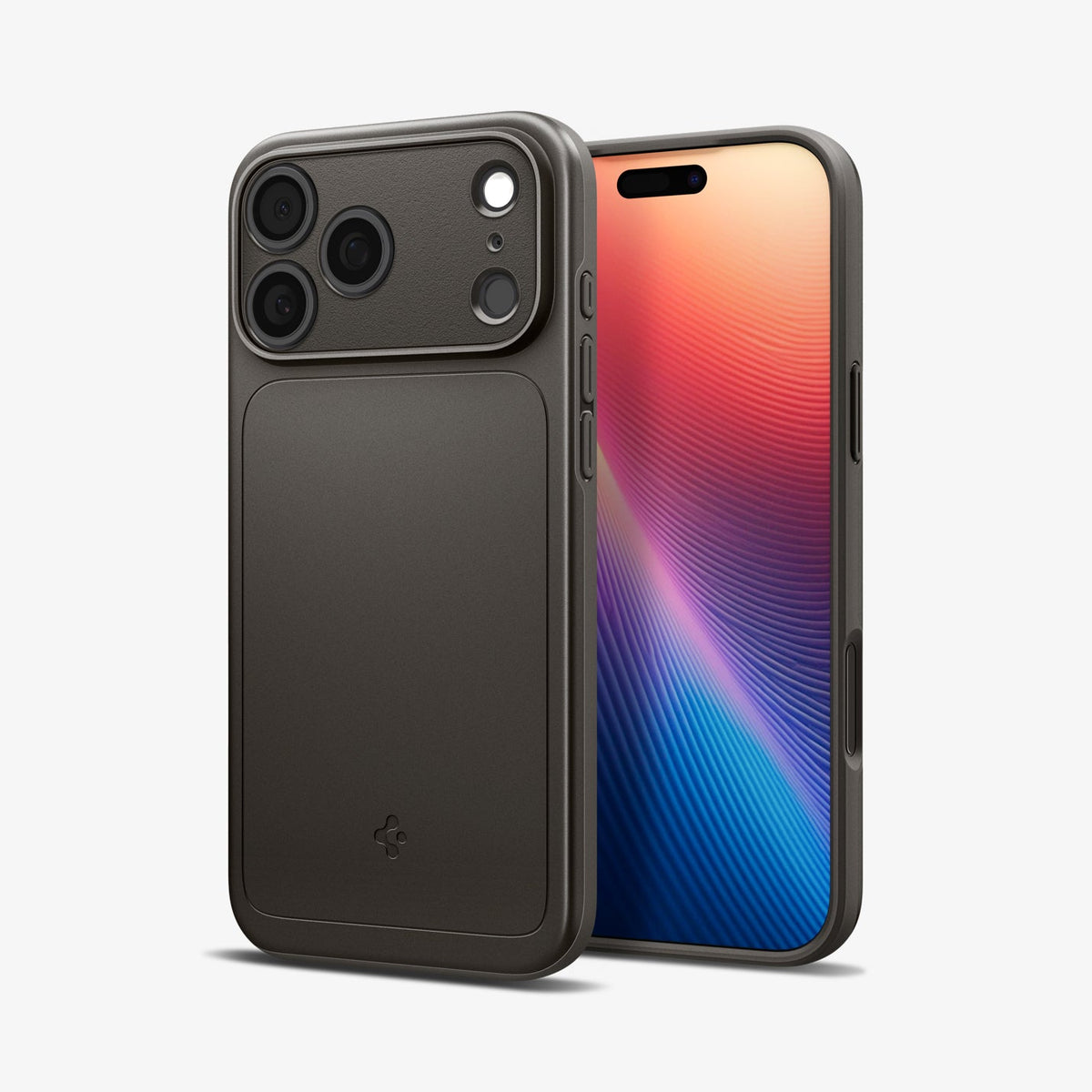 ACS09936 - iPhone 17 Pro Thin Fit (MagFit) in Gunmetal showing the back, partial front and sides