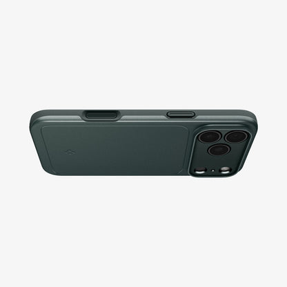 ACS09935 - iPhone 17 Pro Thin Fit (MagFit) in Abyss Green showing the bottom of case