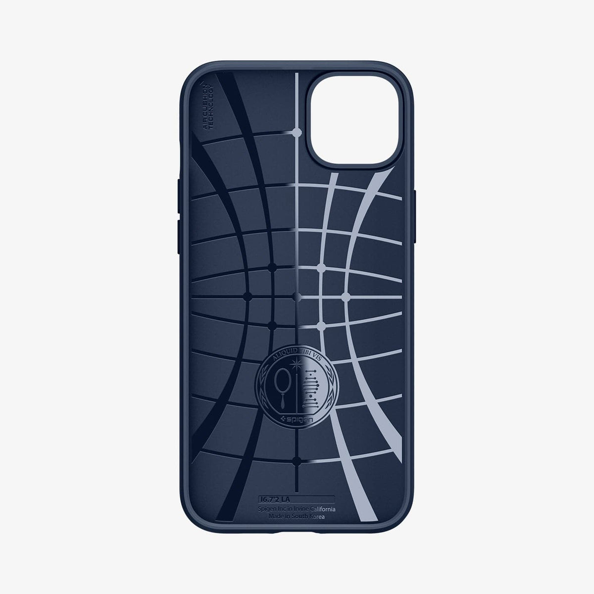 ACS04892 - iPhone 14 Plus Case Liquid Air in navy blue showing the inside of case