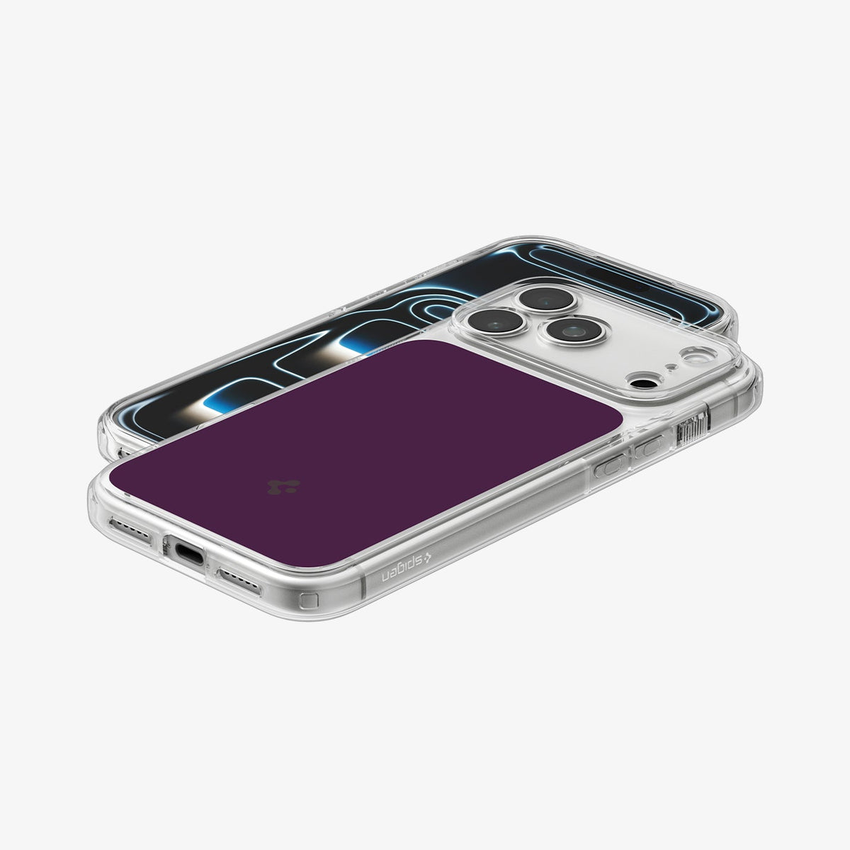 ACS12336 - iPhone 18 Pro / iPhone 17 Pro Ultra Hybrid T (Mag Fit) in Clear Dark Cherry showing the back