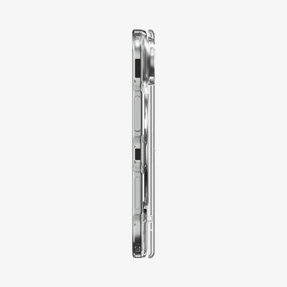ACS11782 - iPhone Duo Ultra Hybrid Pro S (Mag Fit) showing the slim side profile of the clear case with raised button covers