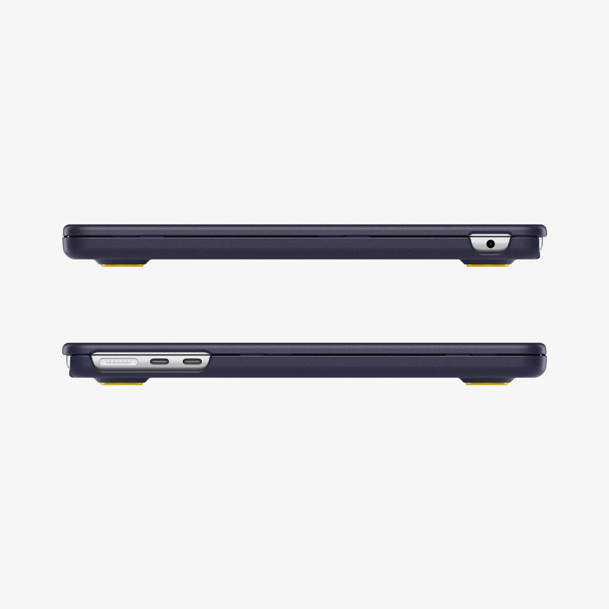 ACS11268 - MacBook Air 13-inch Nano Pop Blueberry Navy showing side views with open cutouts for ports and ventilation