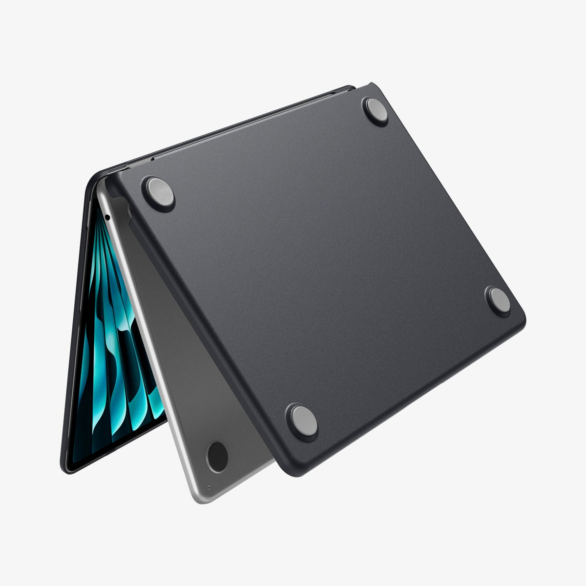 ACS11269 - MacBook Air 13-inch Nano Pop Black Sesame showing the bottom case with raised corner feet and ventilation openings