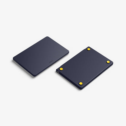 ACS11268 - MacBook Air 13-inch Nano Pop Blueberry Navy showing top and bottom views of the closed laptop case with raised feet