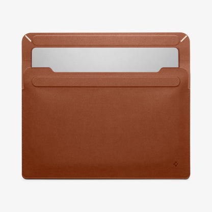 AFA06416 - Spigen Valentinus MacBook Sleeve partially opened revealing laptop sticking out