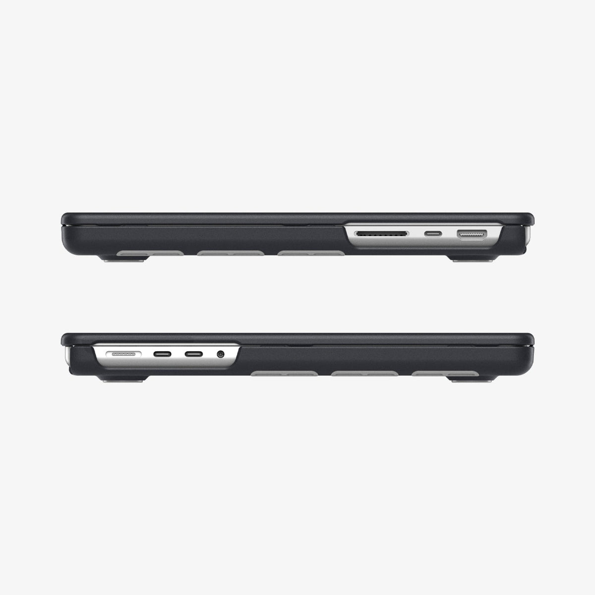 ACS11275 - MacBook Pro 16-inch Nano Pop Black Sesame showing side views with open cutouts for ports and ventilation