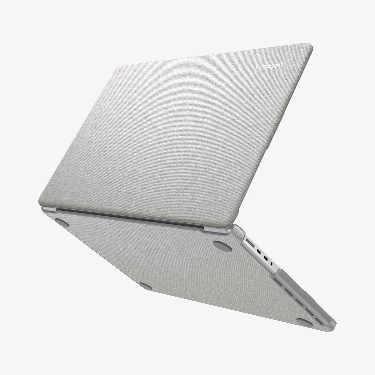 ACS10976 - MacBook Pro 14-inch in Heather Gray showing the top, bottom and partial side