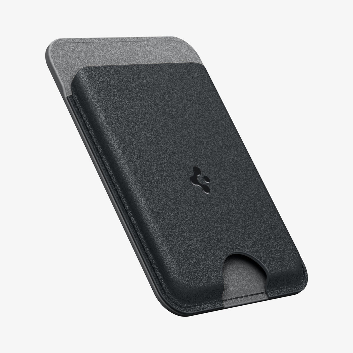 AFA06997 - MagSafe Card Holder Nano Pop (Mag Fit) in Black Sesame showing the front and side