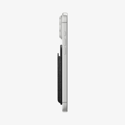 AFA11335 - Spigen MagFit Urban Fit Wallet side profile attached to iPhone showing slim thickness