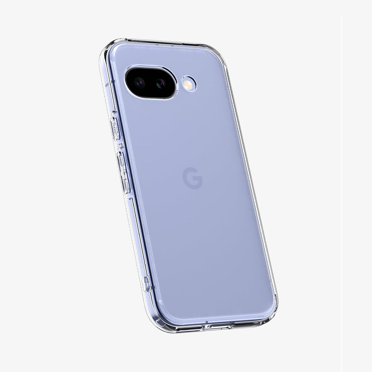 ACS09042 - Pixel 9a Case Ultra Hybrid in Crystal Clear showing the back and partial side