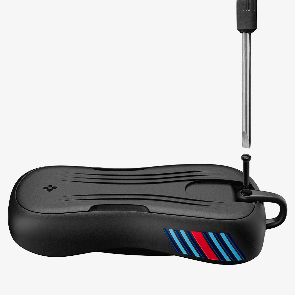 ACS10800 - Porsche Key Fob Cover | PK100 in Matte Black showing screwdriver and the front and side