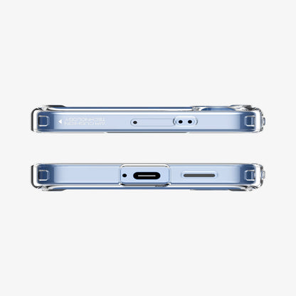 ACS08985 - Galaxy S25 Plus Case Ultra Hybrid in Crystal Clear showing the top and bottom