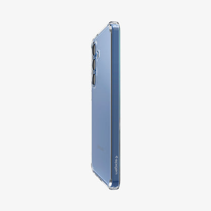ACS08985 - Galaxy S25 Plus Case Ultra Hybrid in Crystal Clear showing the partial back and side