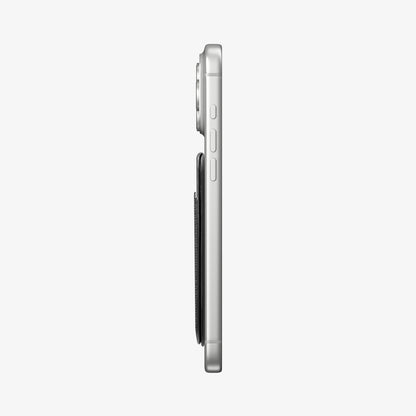 AFA10405 - MagSafe Card Holder Slim Fold (MagFit) | S314-1 in Black showing the side with phone