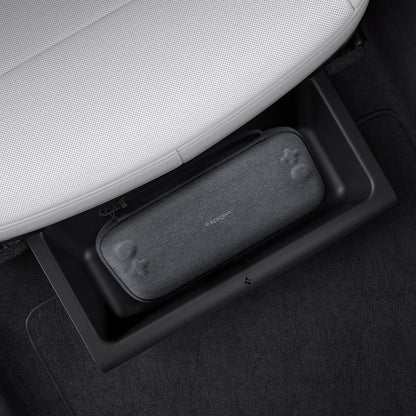 ACP10798 - Model Y Juniper (2025+) 2PK Underseat Organizer Box | TO222J showing gaming pouch is in the box