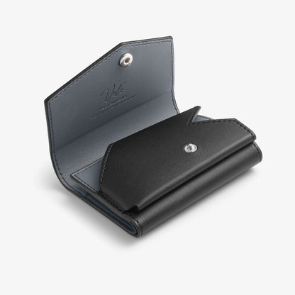 AFA09442 - MagSafe Card Holder Valentinus Pro | 3 Cards in Black showing the front, lock partially lifted