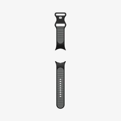 AMP09486 - Pixel Watch 4 (41mm) Nano Pop in Black Sesame showing the back with watch band laid out flat