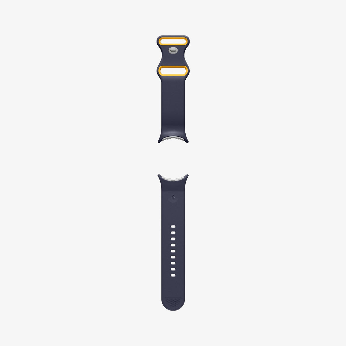 AMP09485 - Pixel Watch 4 (41mm) Nano Pop in Blueberry Navy showing the front with watch band laid out flat
