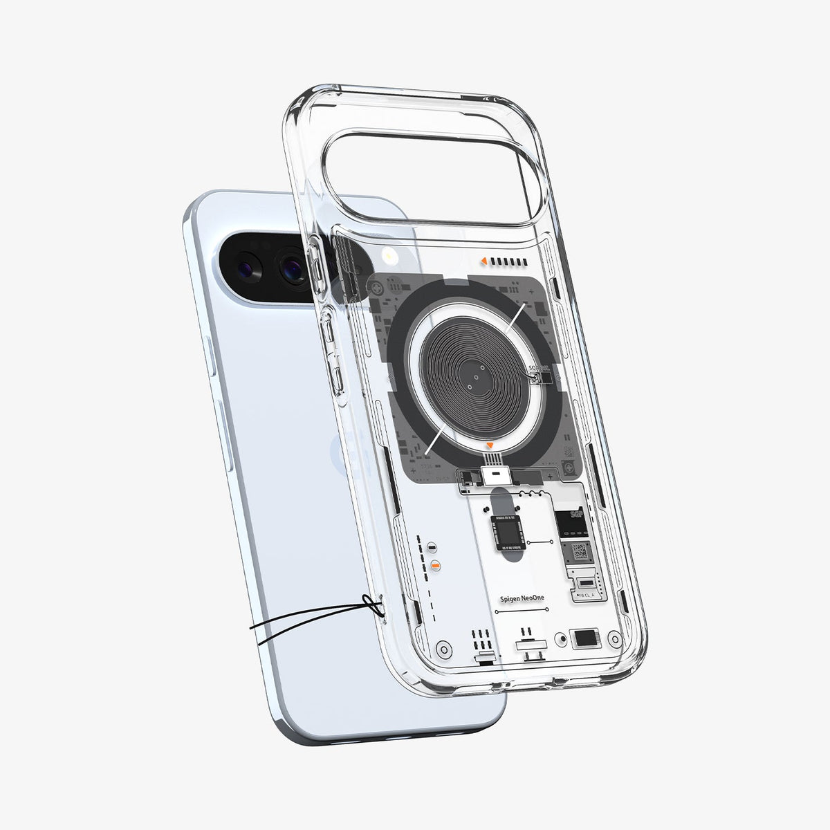 ACS09727 - Pixel 10 Pro XL Case Ultra Hybrid Neo One (MagFit) showing the back with case hovering away from device
