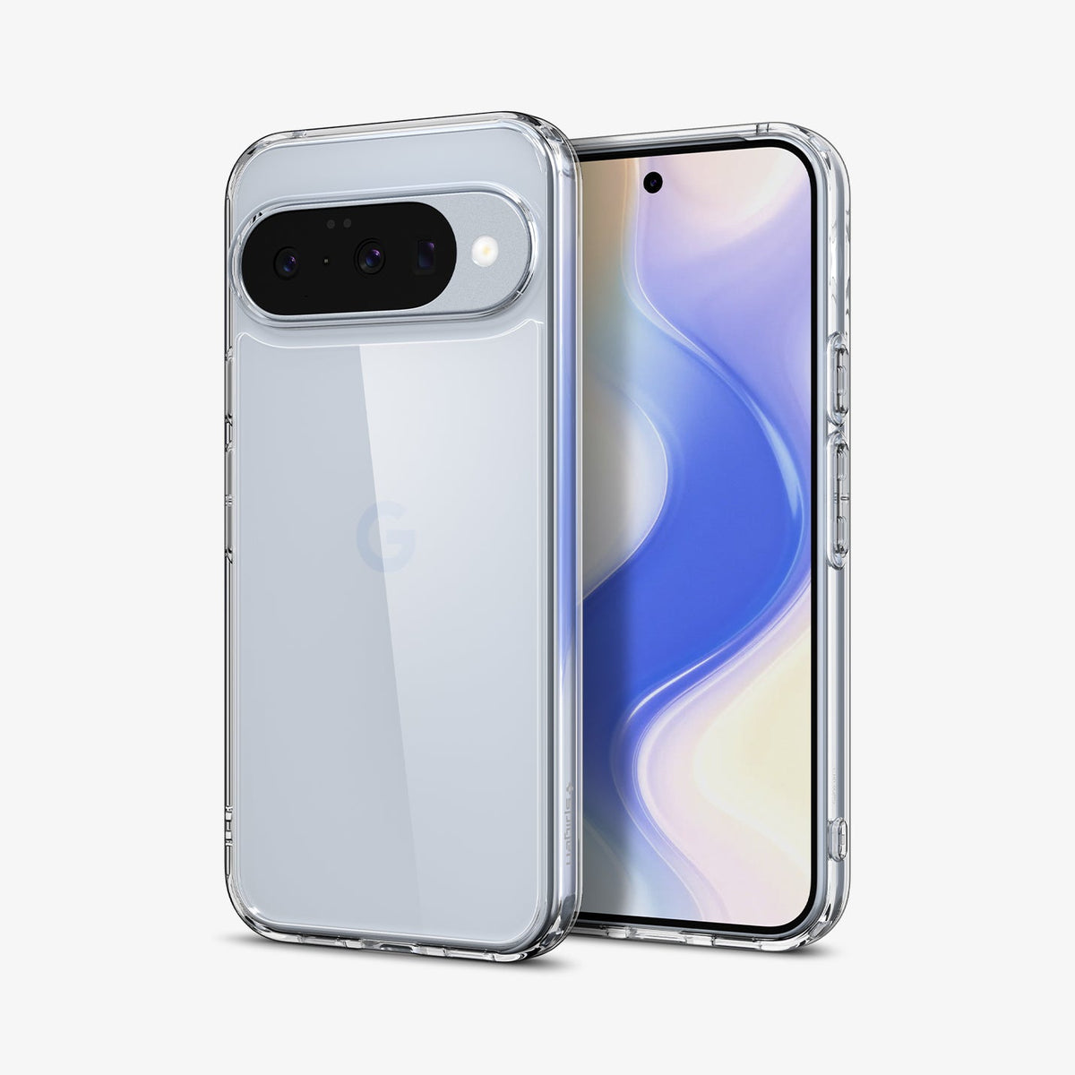 ACS09715 - Pixel 10 / Pixel 10 Pro Case Ultra Hybrid in crystal clear showing the back and front
