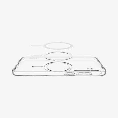 ACS10024 - Galaxy S25 FE Crystal Flex (MagFit) Case in crystal clear showing the side with magnet ring layers