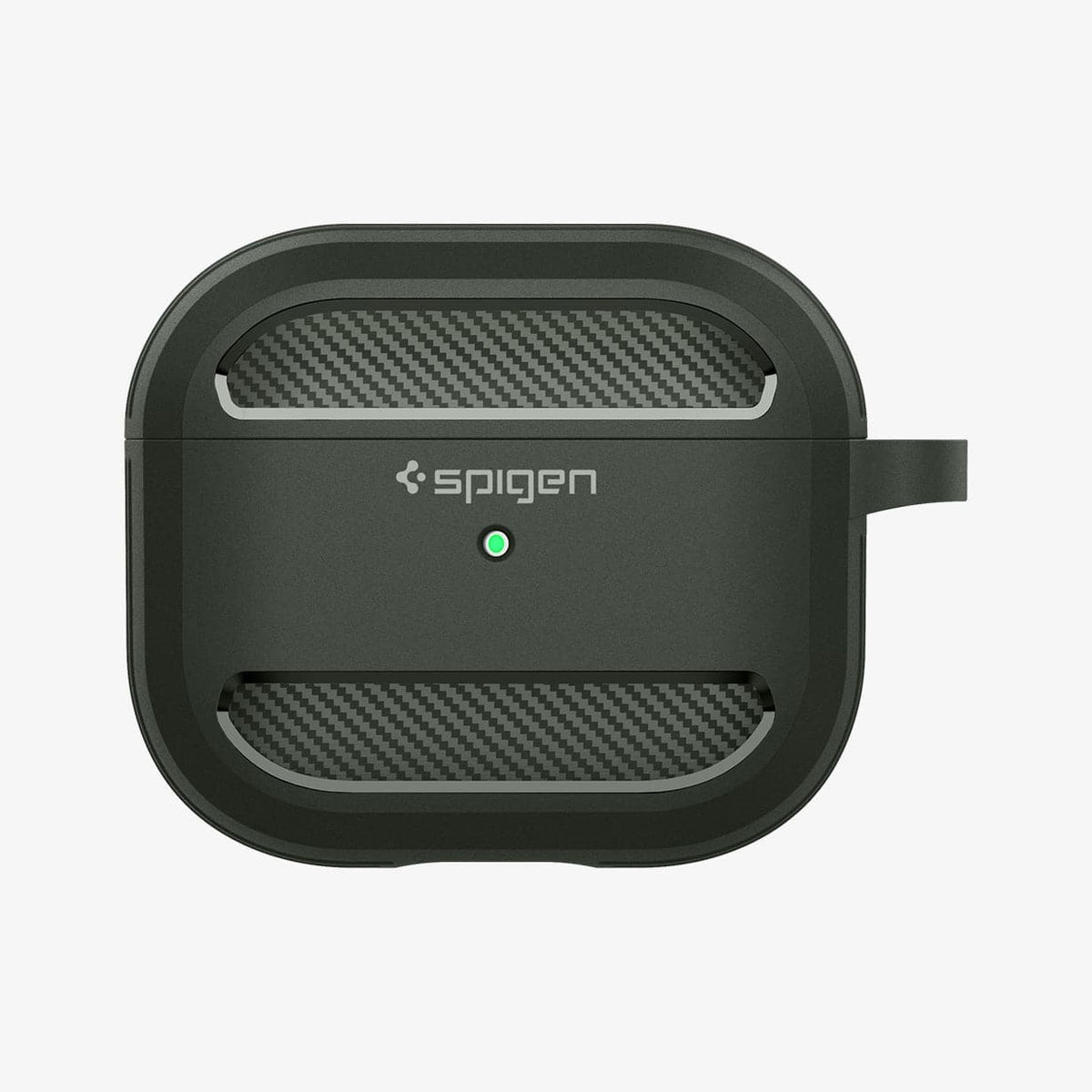 ASD01979 - Apple AirPods 3 Case Rugged Armor in military green showing the front